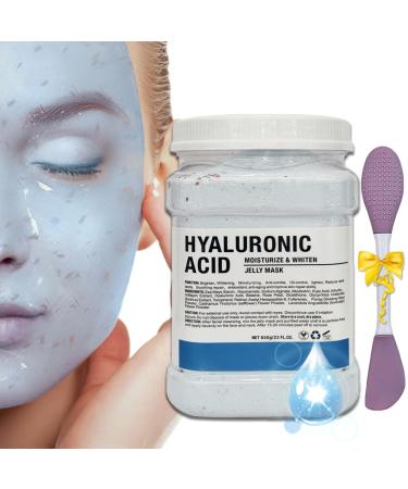 Jelly Mask Powder for Facials Care Hyalorunic Acid Moisturizing Jelly Face Mask Professional Peel Off Rubber Mask Hydrating Gel Face Masks with Double-ended Silicone Brush 23 Fl Oz Blue