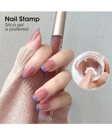 Silicone Nail Art Stamper Clear Jelly Kit - Stamping Tools for DIY French Tip Nails - Buy Online on GoSupps.com
