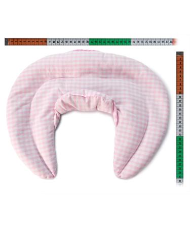 Premium Organic Neck Pillow with Stand-Up Collar | Pink & White Rapeseed Heat Pad - Ultimate Comfort for Travel & Relaxation - Buy Online on GoSupps.com