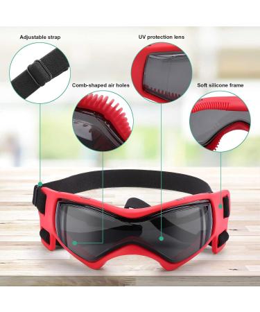 Ownpets Anti-UV Dog Sunglasses - Adjustable Red Ski & Flying Glasses for Small & Medium Dogs - Buy Online on GoSupps.com