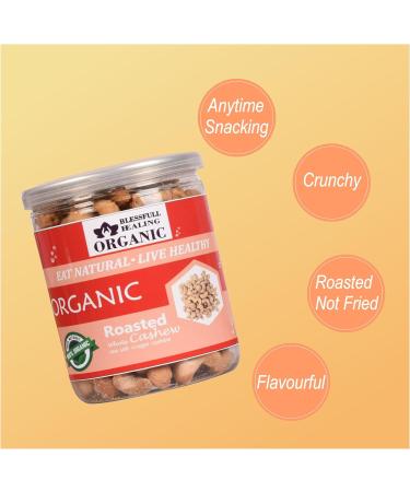 Blessfull Healing Organic Natural Vegan Sea Salt Vinegar Roasted Whole Cashew Nuts Crunchy Kaju 300 Gram - Buy Online on GoSupps.com