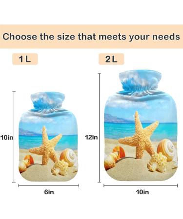 Naanle Seestern Beach Hot Water Bottle 1L - Transparent Cover for Summer Heat Hand/Foot Warmer Pain Relief & Cold Therapy - Buy Online on GoSupps.com