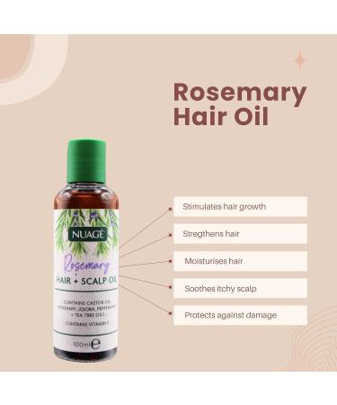 Rosemary Oil For Hair Growth 100ml with Castor oil Jojoba Peppermint & Tea Tree oils - Natural Scalp Treatment for Thicker Stronger Hair - Buy Online on GoSupps.com