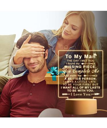 Boyfriend Christmas Gifts - Boyfriend Birthday Gifts Night Light Touching Words Engraved Christmas Gifts for Him Gifts for Boyfriends 1 Year Anniversary Boyfriend Gifts - Buy Online on GoSupps.com