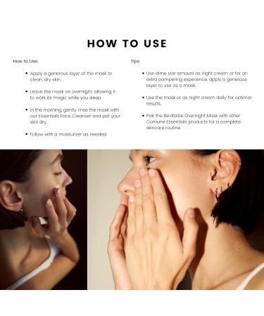 COMUNE Revitalize Overnight Mask - Nourishing Night Cream for Deep Hydration & Radiant Skin | Anti-Aging Solution for All Skin Types | 50 mL - Buy Online on GoSupps.com