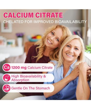 Calcium Citrate Gummies 1200 mg for Adults: Ultimate Absorption Calcium Supplement for Women & Men - Easy to Digest, Vegan, Non-GMO, Gluten Free - Natural Strawberry Flavor Strawberry 60 Count (Pack of 2) - Buy Online on GoSupps.com
