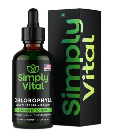 Chlorophyll Liquid Drops - Energy Boost, Clear Skin & Internal Deodorant - Natural Superfood Drops for Immune & Digestion Support - Made in USA - All-Natural Concentrate with High Absorption - 2 FL OZ