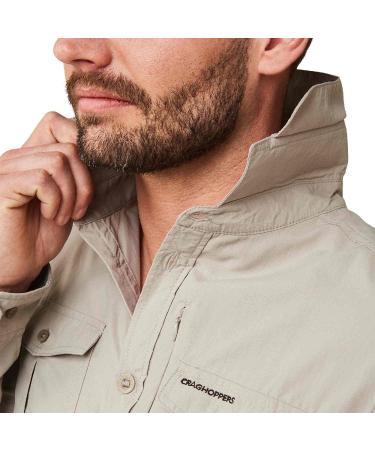Craghoppers Men's NosiLife Adventure II Long Sleeved Shirt - Sun & Insect Protective - Black Pepper (CMS605) - International Shipping Available - Buy Online on GoSupps.com