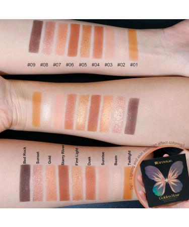 Arousar Eyeshadow Palette Matte Shimmer Glitter Nature Nude Eye Makeup Palette Highly Bold Pigmented Pressed Powder Palette Natural Velvet texture Golden Hour 01.golden Hour - Buy Online on GoSupps.com