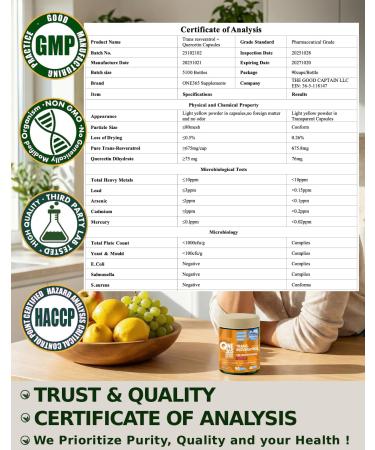 ONE 365 Trans Resveratrol Supplement with Quercetin Antioxidant and Healthy Aging Support Promotes Health Cellular Heart Brain & Immune Function 1500mg Vegan Natural Capsules 90 Count - Buy Online on GoSupps.com