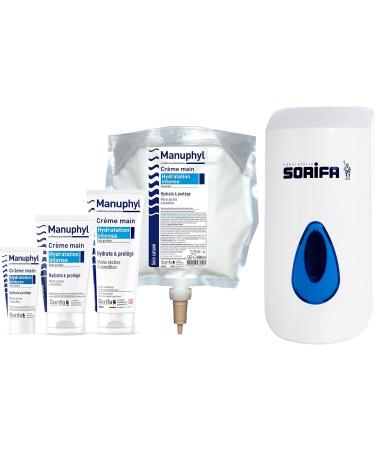  SORIFA Pack of 6 Manuphyl Intense Hydration Hand Creams - Moisturizing and protective - For dry and sensitive hands - Non-greasy fragrance-free enriched with allantoin and wheat proteins - 100ml tube - Buy Online on GoSupps.com