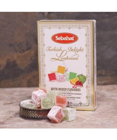 Sebahat Turkish Delight Lokum in Gift Box (Mixed Flavours 200g) 12 Pieces Mixed Flavours 200g - Buy Online on GoSupps.com