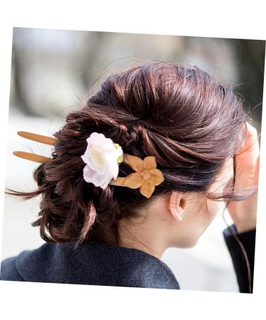 Beavorty wooden hairpin Wood Hair Stick hanfu hair clip wooden hair fork vintage hair pin flower hair chopsticks asian sticks for hair chinese hair pins antique hair stick Miss China kimono - Buy Online on GoSupps.com