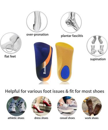 RooRuns 3/4 Arch Support Insoles - Orthotic Inserts for Plantar Fasciitis Flat Feet & Heel Pain Relief | Men s 7-10.5 Women s 8-11.5 - International Shipping Available - Buy Online on GoSupps.com