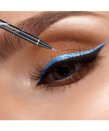 UCANBE 3 Color Metallic Waterproof Liquid Eyeliner Set - Silver Blue Purple Eye Liner Pen Kit for Long Lasting Colorful Eye Makeup | Pigmented & Waterproof | Ideal Gift for Women - Buy Online on GoSupps.com
