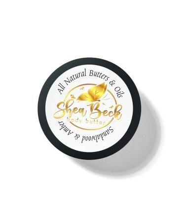 Body Butter Blend: Natural Shea Cocoa & Mango w/Jojoba Oil for Radiant Skin and Beard | Moisturizing (8 Oz Sandalwood & Amber)