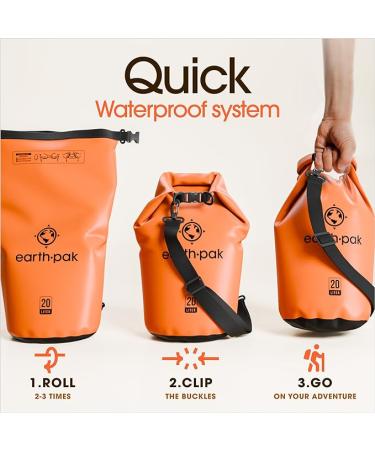Earth Pak Waterproof Dry Bag - Roll Top Waterproof Backpack Sack Keeps Gear Dry for Kayak with Waterproof Phone Case - Buy Online on GoSupps.com