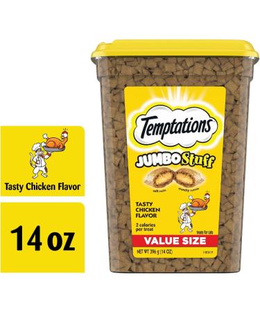 TEMPTATIONS Jumbo Stuff Cat Treats - Tasty Chicken - Large Cat Treats 14oz (1 Pack) - Buy Online on GoSupps.com