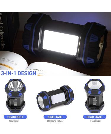 Rechargeable LED Camping Lantern 1500LM | 8 Light Modes, USB Power Bank | Portable Emergency Flashlight for Outages, Hurricane, Hiking - Blue - Buy Online on GoSupps.com