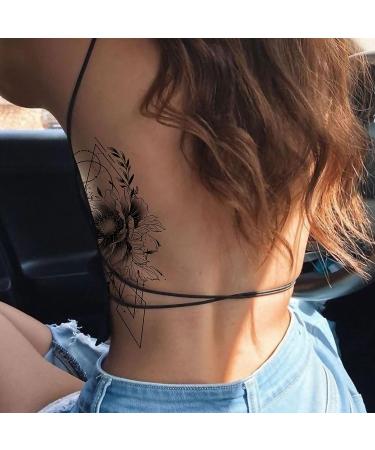 STALT Large Flower Temporary Tattoos for Women - Waterproof Color and Black Tattoo Stickers - 3D Rose Peony Blossom Design for Shoulders, Arms, Legs, and Back - Buy Online on GoSupps.com