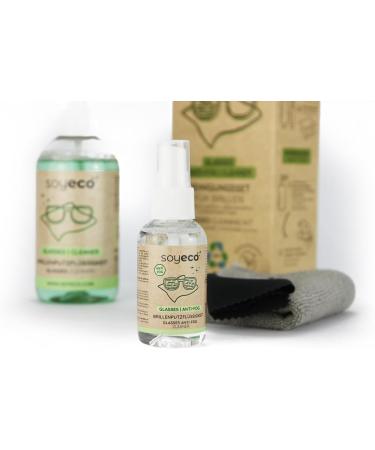 Soyeco 4-in-1 Glasses Cleaner Set | Anti-Fog Spray & Microfiber Cloths | Streak-Free Cleaning International Shipping Available - Buy Online on GoSupps.com