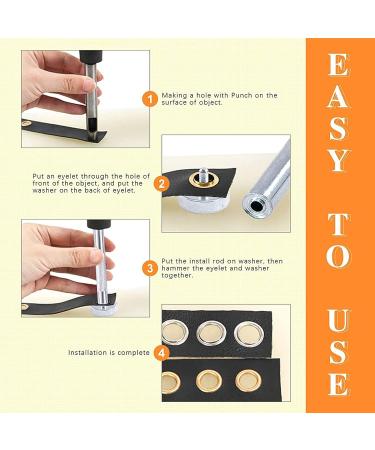 Rustark 25 Sets 25mm Thickened Gun Black Metal Grommets Eyelets Kit for Leather, Canvas, Tarp - DIY Craft Projects - Buy Online on GoSupps.com