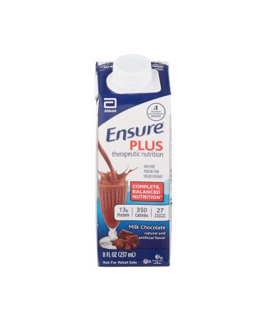 Ensure Plus Milk Chocolate, 8 Ounce Recloseable Carton, Abbott 64911 - Case of 24 Chocolate 8 Fl Oz (Pack of 24)