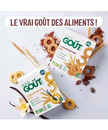 GOOD TASTE - Vanilla Round Biscuits Baby Biscuits from 10 months Organic Palm Oil Free 4 x 20 g Bags Cardboard Case 6 x 80 g - Buy Online on GoSupps.com