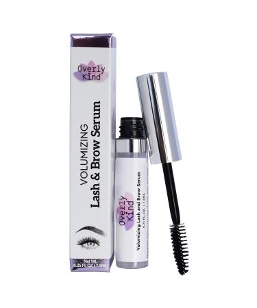Overly Kind's Volumizing Eyelash & Eyebrow Hair Growth Serum Booster & Enhancer - Thicker  Longer Lash and Brow - USA Made - Vegan & Cruelty Free - Free from Parabens  Sulfates & Silicones