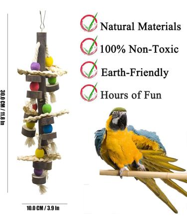 Chikanb 7-Pack Parrot Toys African Grey Parrots Swing Chewing Hanging Toy Colorful Bell Hammock Ladder Perch Platform Chewing Toys for Parakeets Cockatiels Macaws Love Birds Finches Little Birds - Buy Online on GoSupps.com