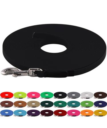 LENNIE BioThane tracking leash 13mm dogs 15-25kg 1m long without hand loop black sewn 1 m black