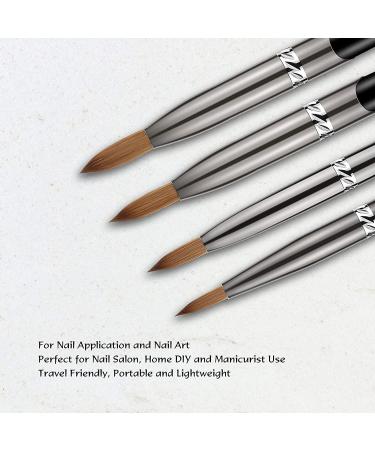 Aokitec #10 Oval Crimped Sable Acrylic Nail Brush - Wood Nail Art Tool for Manicure | Black - Buy Online on GoSupps.com