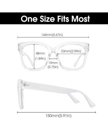JIM HALO Blue Light Blocking Glasses for Women - Oversized Square Computer Glasses with Metal CP Temples - Clear Lens International Shipping Available - Buy Online on GoSupps.com
