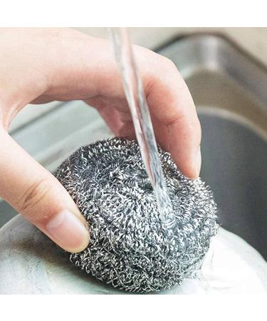 Clisted 64 PCS Stainless Steel Sponges Scrubbers Utensil Scrubber Scouring Pads Ball for Removing Rust Dirty Cookware Cleaner - Buy Online on GoSupps.com