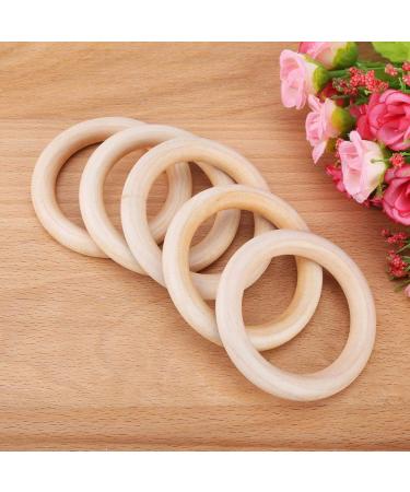 Organic Wooden Teething Rings - Set of 10 Smooth Teething Toys | 7cm & 5cm Diameter | Safe & Natural Baby Comfort - Buy Online on GoSupps.com