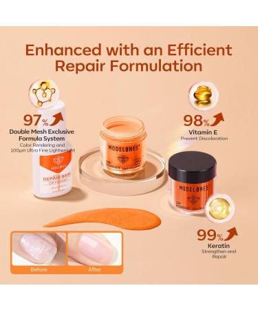 MODELONES Dip Powder Nail Kit Starter 4 Colors Fall Orange Brown Glitter | All-in-One DIY Manicure Set with Base Top Coat & Activator | Perfect Halloween Gift for Beginners - Buy Online on GoSupps.com