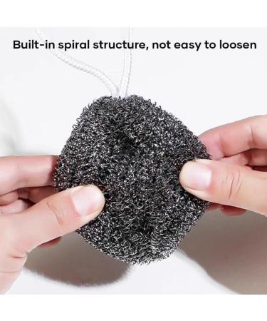 Lanyard Wire Balls Melon Shape Steel Wire Ball Stainless Steel Scourer with Lanyard Metal Scouring Pads Reusable Washing up Sponge for Cleaning Dishes Pots Pans Grills (6 Pcs) - Buy Online on GoSupps.com