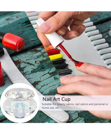 Minkissy Nail Art Crystal Cup Stained Glass Nail Polish Glass Cup Transparent Nail Polish Nail Polish Glass Container Cream Nail Gel Polish Nail Polish Glass Jar Large Big Diamond As Shown - Buy Online on GoSupps.com