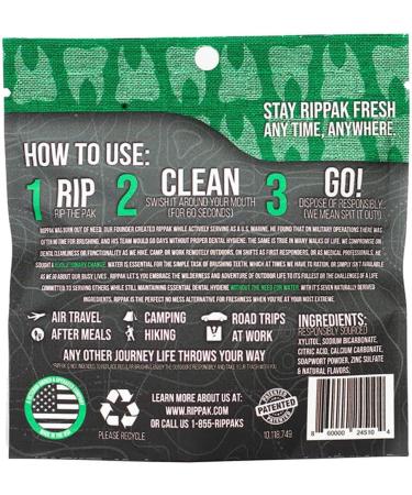 RipPak Vanilla Mint Teeth Cleaning Powder - Organic Single Serving for On-The-Go | Travel-Friendly & Waterless | Made in USA | Ideal for Camping, Work, Military, and Smokers - Buy Online on GoSupps.com