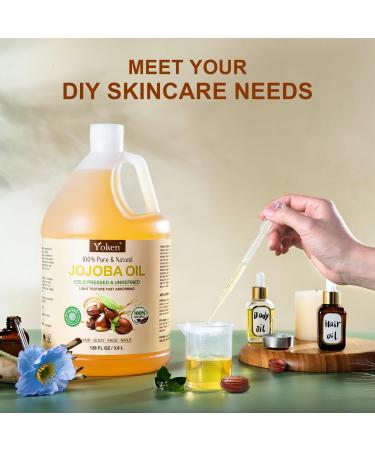 1 Gallon Jojoba Oil EWG Verified - 100% Pure Jojoba Oils Bulk Cold Pressed Unrefined Hexane Free Virgin Golden jojoba Carrier Oil for Hair Skin Massage DIY Natural Body Moisturizer 128 Fl Oz (Pack of 1) - Buy Online on GoSupps.com