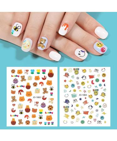 TOMICCA Cute Animals Nail Stickers for Kids - 12 Sheets 3D Self-Adhesive Nail Art Decoration Set for Girls - Buy Online on GoSupps.com