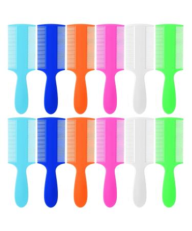 Lot de 12 peignes antipelliculaires double face dents fines en plastique avec poign e pour adultes et animaux de compagnie pour garder la peau saine et les poils doux (multicolore)