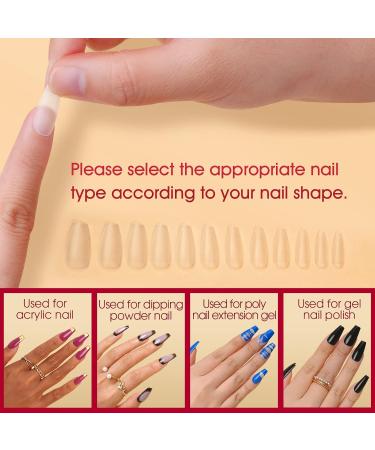 Rosalind Gel Nail Tips - 300PCs Medium Ballerina Full Cover Matt - No-File Soft Gel Nail Tips for Extensions - 15 Sizes - Ideal for Professional & DIY Use - Buy Online on GoSupps.com