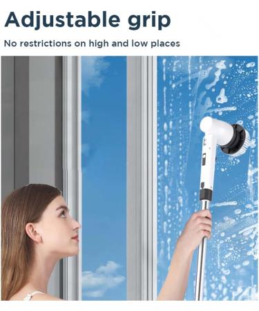 Bathroom Scrubber with Long Handle Cordless Electric Bathroom Scrubber Adjustable Extension Handle Brush for Cleaning Bathroom Suitable for Bathroom Cleaning Etc. - Buy Online on GoSupps.com