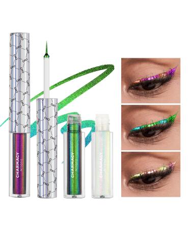 CHARMACY Chameleon Liquid Eyeliner  Liquid Glitter Eyeliner  Highly Pigmented  Metallic Intense MultiColor Shifting waterproof Eyeliner  Ultra-Fine Tip  Longwearing  Smudge-proof (SET3-903/905/908)