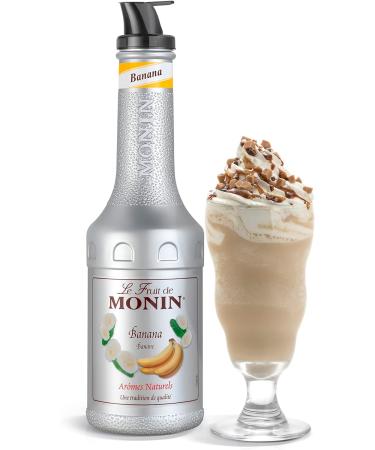 MONIN Banana Fruit Mix Puree 1L - Vegan-Friendly Allergen-Free 100% Natural Flavours - For Cocktails and Frappes - Buy Online on GoSupps.com