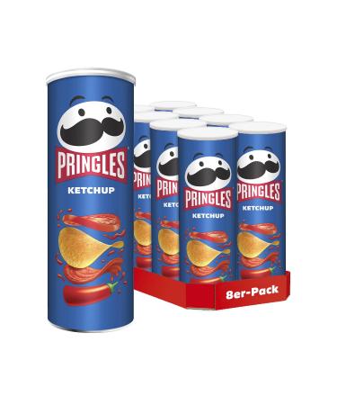 Pringles Ketchup (8 x 185 g)-the irresistible snack classic in the practical can-crisp chips with ketchup taste-pop.Play.Eat.185 g (8 Pack)