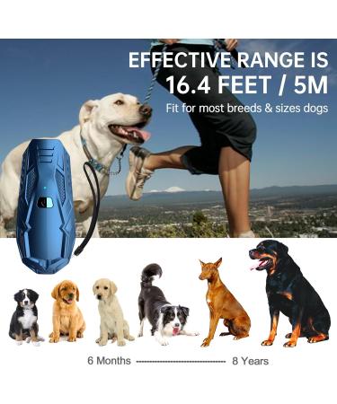Bubbacare Anti Dog Barking Device Ultrasonic Handheld Dog Bark Deterrent Portable & Rechargable Dog Training Aid Device 5M Effective Range Anti Barking Device for Small Large Dogs Outdoor Indoor Blue#202 - Buy Online on GoSupps.com