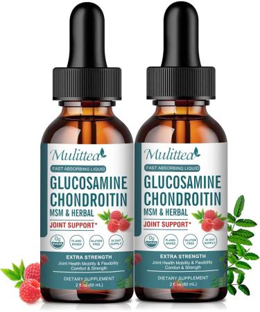 (2 Pack) Glucosamine Chondroitin MSM Liquid Drops - Extra Strength Joint Support Supplement with Elderberry  Boswelia  Bromelain  Hyaluronic Acid - Antioxidant Immune Support for Adults  Men & Women - Buy Online on GoSupps.com