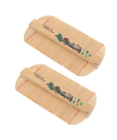 Abaodam 2 pi ces Peigne Bambou Dense Peigne Portable Multifonction pour Soin Du Chevelu Massage et limination des Pellicules L ger pour Gar on Fille et Adultes